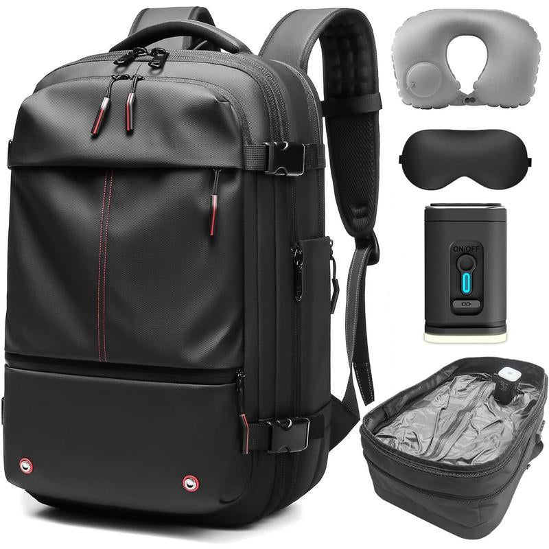 Kabaqoo 60L Airback Vacuum Seal Compression Travel Backpack - Expandable, Waterproof, and TSA Lock with Electric Airpump Included