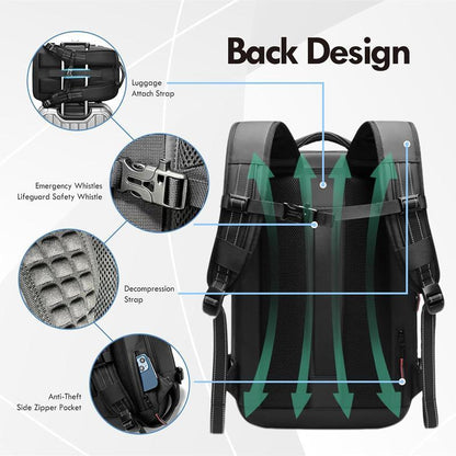 Kabaqoo 60L Airback Vacuum Seal Compression Travel Backpack - Expandable, Waterproof, and TSA Lock with Electric Airpump Included