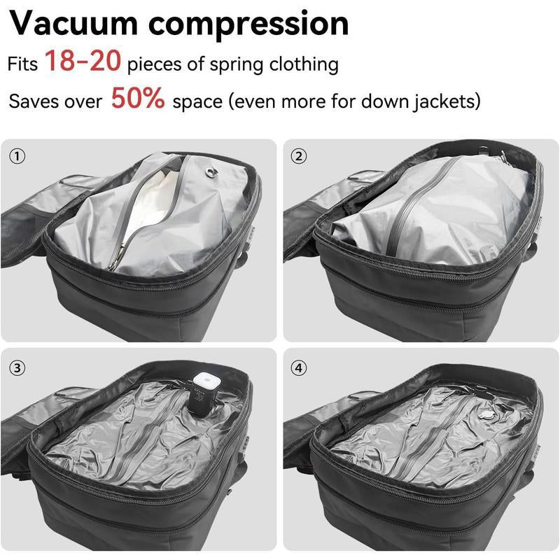 Kabaqoo 60L Airback Vacuum Seal Compression Travel Backpack - Expandable, Waterproof, and TSA Lock with Electric Airpump Included