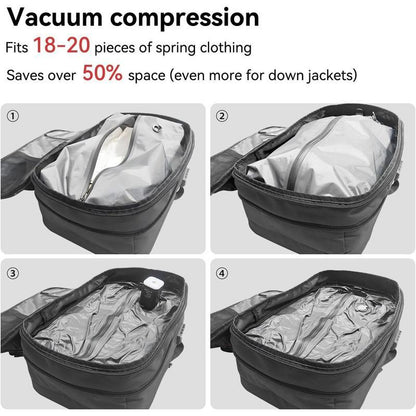 Kabaqoo 60L Airback Vacuum Seal Compression Travel Backpack - Expandable, Waterproof, and TSA Lock with Electric Airpump Included
